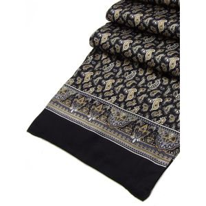 Zijden Herensjaal Vintage Paisley Zwart