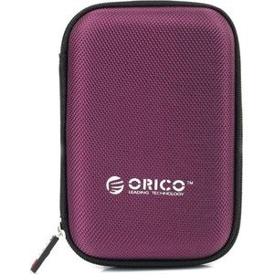Orico - Draagbare beschermhoes / beschermtas voor een 2.5 inch harde schijf - Inclusief ruimte voor accessoires - Vochtbestendig, stofdicht en antistatisch -  Paars