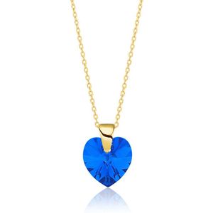 Montebello Ketting Amy HG88 - 925 Zilver Verguld - Swarovski® Hart - Ø10mm - 45cm