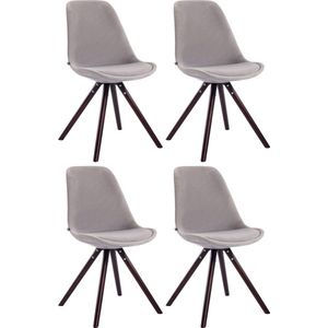 CLP Toulouse Set van 4 Stoelen - Rond frame - Fluweel grijs cappuccino