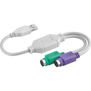 Dolphix USB naar 2x PS/2 adapter met drivers / beige - 0,20 meter