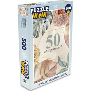 Puzzel 50 jaar getrouwd - Spreuken - Quotes - Jubileum - Huwelijk - Legpuzzel - Puzzel 500 stukjes