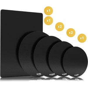 NAZROM® Inductie Beschermer – 7x Stijlvolle Set Panbeschermers Voor Kookplaat – Inductie Mat, Afdekplaat Voor Elk Formaat Inductie Kookplaat En Kookzone - Bescherming Tot 260°C - Geschikt voor Booster Functie - Verbeterde Versie - Zwart