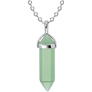 Groene Aventurijn - ketting zeshoekige natuursteen met hanger