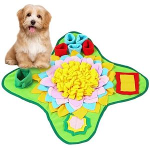 Honden activiteiten en snuffelmat fleece en anti slip groen - honden speelgoed - slowfeeder - likmat - huisdier