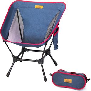 Opvouwbare campingstoel - bijzonder stabiel, licht en compact (tot 120 kg) - klapstoel met draagtas - stoel, campingstoel, strandstoel - brede zitting, opvouwbaar (blauw)