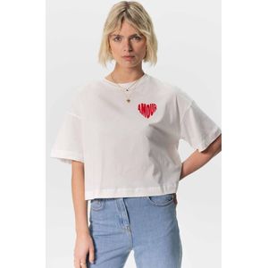 Sissy-Boy - Wit cropped t-shirt met hart