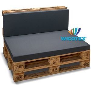 Wicotex PREMIUM Palletkussens SET - luxe Palletkussens – zit & rugdeel– Palletbank tuin – loungeset tuinmeubels – tuinkussens – binnen en buiten - GRIJS