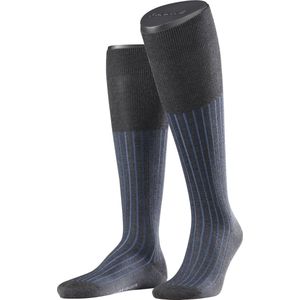 FALKE Shadow Kniehoge Sokken versterkt met motief patroon ademend lang kleurrijk hoog en warm geribbeld gestreept Katoen Grijs Heren sokken - Maat 41-42