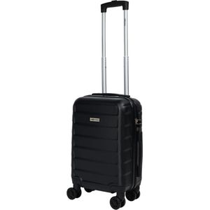 Cabine handbagage reis trolley koffer - zwenkwielen - 52 x 34 x 20 cm - 45 liter - cijferslot - zwart