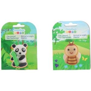 Klei set dieren Panda en Bij - Multicolor - Klei - 32 Gram - Set van 2 - Kleien - Creatief - DIY - Knutselen - Speelgoed - Cadeau