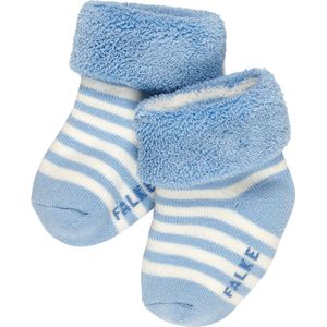 FALKE Erstlingsringel knuffelzacht pluche duurzaam katoen babysokjes meisjes jongens blauw - Maat 50-56
