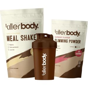 Killerbody Afval Starterspakket - Maaltijdshake & Fatburner - Vanilla & Raspberry - 1200 gr