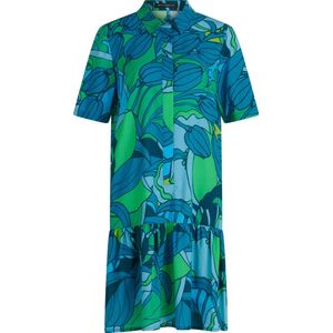 BETTY BARCLAY-Groene jurk met blauwe print--8850 Blue/Green-Maat 36