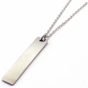 Ketting Heren met Blanco Hanger - Minimalist - Zilver Kleurig - Kettingen Dames - Cadeau voor Man - Mannen Cadeautjes