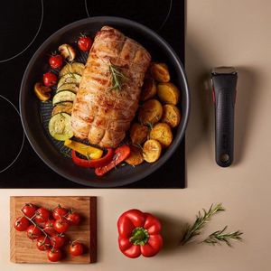 26cm Stackable Ingenio Eco Resist Frying Pan | Induction Non-Stick Coating | Easy to Clean | Cooking Start Indicator | Healthy Cooking | Perfect Grip | Made in France