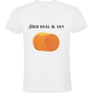 Hier baal ik van Heren T-shirt - hooi - boer - tractor - trekker - balen - tegenvaller - spijt - jammer