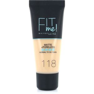 Maybelline Fit Me Matte & Poreless Foundation - 118 Nude - 3 Stuks - Voordeelverpakking