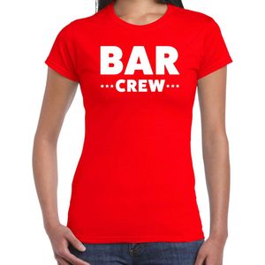 Bellatio Decorations Bar Crew t-shirt voor dames - personeel/staff shirt - rood XS