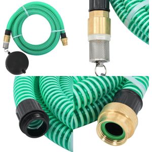 vidaXL Zuigslang met messing koppelingen 1,1'' 25 m PVC groen - Zuigslang - Zuigslangen - Slang - Slangen