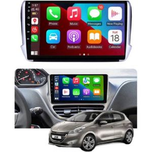 ADIVOX 10.1 inch geschikt voor Peugeot 208 Android 14 2GB/32GB 8CORE CarPlay/Auto/Wifi/GPS/RDS/DSP/NAV/5G