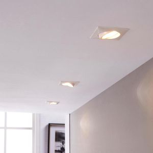 Lindby - LED downlight - 3 lichts - Kunststof, glas, metaal - H: 2.8 cm - wit, transparant - Inclusief lichtbronnen