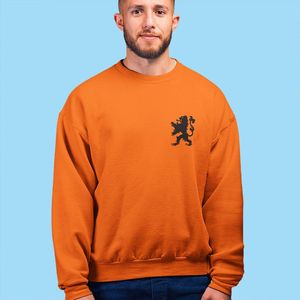 Oranje EK WK Koningsdag Trui Black Lion Chest (MAAT XXL - UNISEKS FIT) | Dames & Heren Sweater | WK Feestkleding