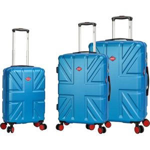 Lee Coooper - Reiskofferset - Koffers - 3 stuks - Reiskoffer met 4 wielen - TSA Slot - blauw