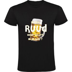 Ik ben Ruud, waar blijft mijn bier Heren T-shirt - cafe - kroeg - feest - festival - zuipen - drank - alcohol