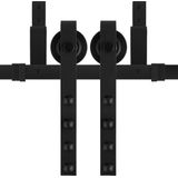 dubbel schuifdeursysteem Raskas zwart 400 cm (2x200 cm)