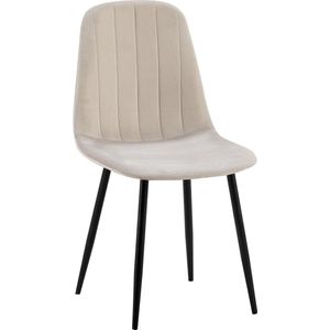 CLP Baxter Eetkamerstoel - Metalen frame - Zonder armleuning - Velvet - Fluweel - grijs