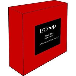iSleep Dubbel Jersey Hoeslaken - Litsjumeaux XXL - 210x220/230 cm - Rood