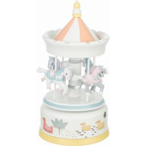 Playwood Muziekdoos Carrousel Pastel met Circus paardje XL