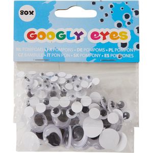 Wiebeloogjes - Sticker/ zwart wit - Googly Eyes - Plakoogjes -Plak Oogjes