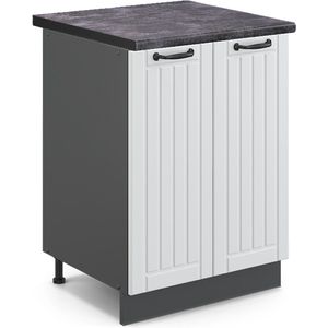 Vicco Fame-Line Keuken Keukenonderkast – 60 cm , WB Antraciet Wit Landhuis , WB Antraciet