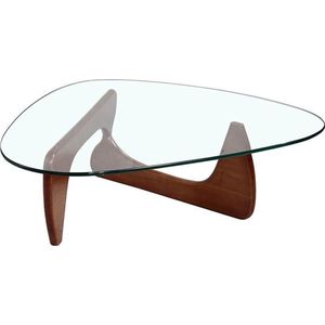 OHNO Furniture New York Koffietafel/ Salontafel - Tafel, Hout, Glas, Bruin