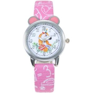 Prachtig Unicorn / Eenhoorn kinderhorloge/ peuter horloge - meisjes - roze - 27 mm - I-deLuxe verpakking