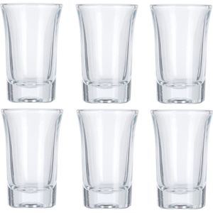 12x shotglazen / borrelglaasjes - 40 ml - glas - rond - shotglas / borrelglas
