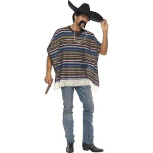 Poncho voor heren Feestkledij - Verkleedkleding - One size