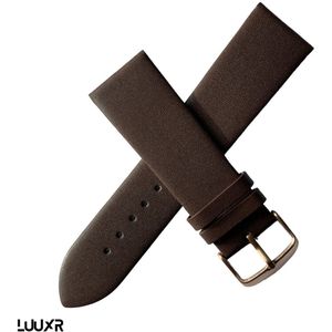 Luuxr strap leather dark brown silk 24mm lubrsil240001