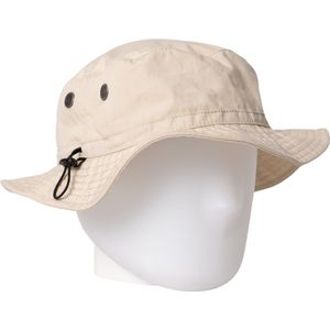 Safari bucket hat - mybuckethat - beige bucket hat - vissershoedje beige - katoen - zonnehoed - regenhoed - jungle hoed - omkeerbaar