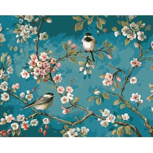 Diamond Painting Volwassenen - Volledige dekking - Vierkante Steentjes - Inclusief Tools - Vogels en Bloemen