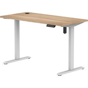 Elektrisch Verstelbaar Zit-Sta Bureau compact 118 x 60 cm | Wit – Vintage Eiken | Hoogte 72 – 118 cm | Stabureaus.nl®