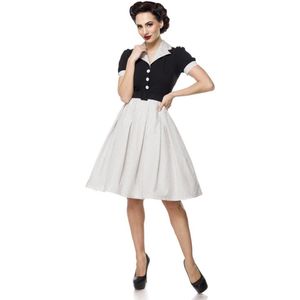 Belsira - Retro Korte jurk - M - Zwart/Wit