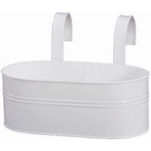 Ovale Bloembak Plantenbak Bloempot Wit Incl. Houder - Siena Garden 722642 planter box