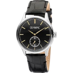 Olympic OL21HSL001 Napoli Horloge - Leer - Zwart - 42mm