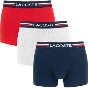 Lacoste Iconic Heren Boxershorts 3-Pack Rood/Blauw/Grijs - Maat  XL