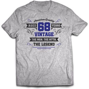 68 Jaar Legend - Feest kado T-Shirt Heren / Dames - Antraciet Grijs / Donker Blauw - Perfect Verjaardag Cadeau Shirt - grappige Spreuken, Zinnen en Teksten. Maat 3XL