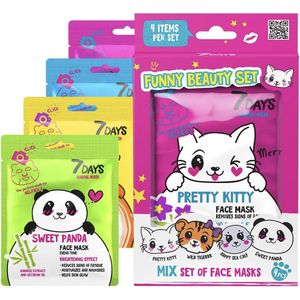 Gift Set A Kit Of 4 Animal Masks Complex Care Perfect Pamper Gift Set of Animal Tissue Masks Pamper Gift Box For Women Girls And Teenagers | 7 DAYS