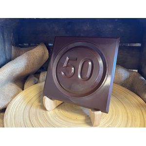 50 jaar cadeau chocolade | cijfer 50 chocola tablet | Verjaardagscadeau | Smaak Puur